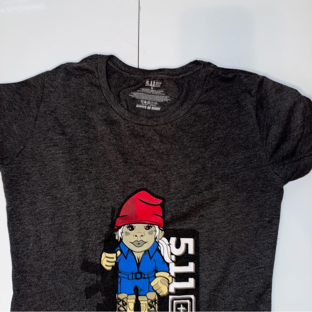 5.11 MISS TACTICAL GNOME T-Shirt Women’s Charcoal Size Medium - Picture 4 of 11